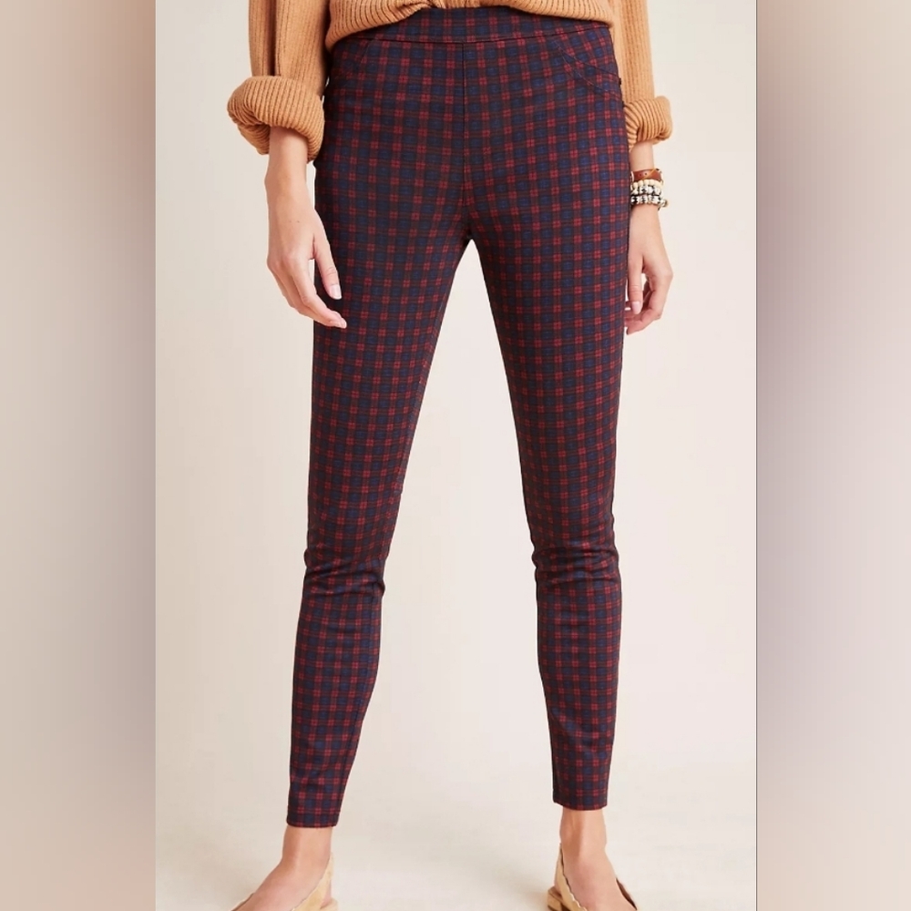 Anthropology Sanctuary Findley Plaid Red and Blue Leggings Size Small - Picture 14 of 14
